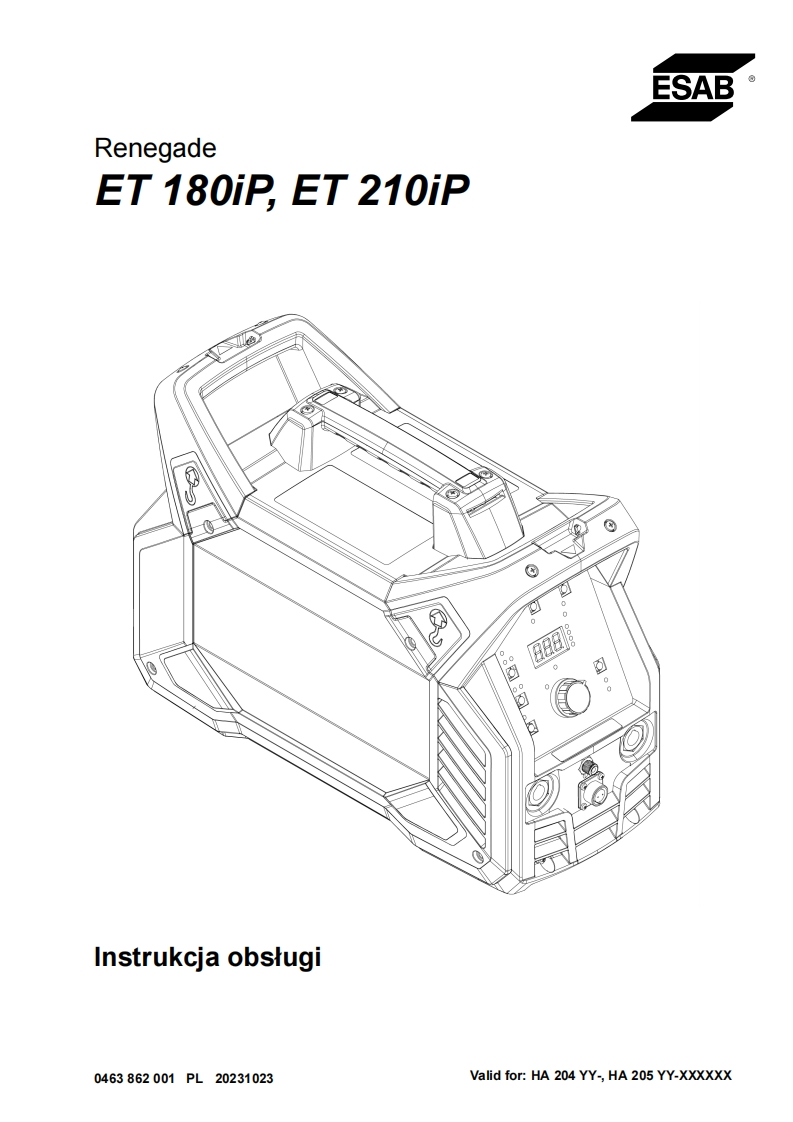 ESAB-ET 180iP--ET 210iP操作手册含电器原理图